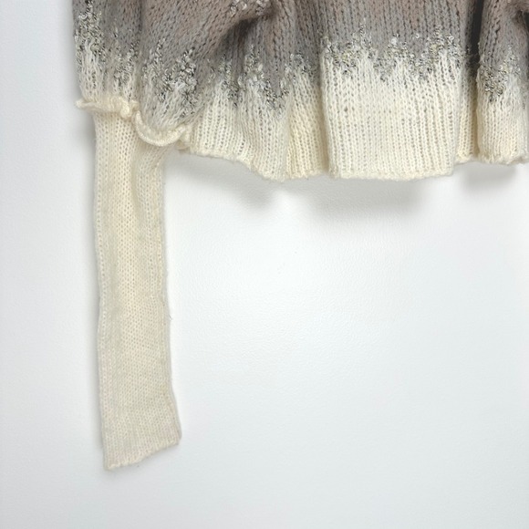 Free People Home For The Holidays Fair Isle Sweater Cream Gray XS - Picture 7 of 15